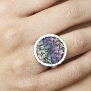 Groovy Boho Bubbles Eclectic Uingender Pride Flag Ring