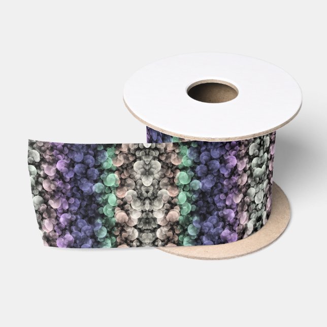 Groovy Boho Bubbles Eclectic Uingender Pride Flag Satin Ribbon (Spool)