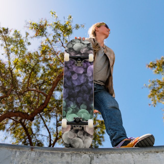 Groovy Boho Bubbles Eclectic Uingender Pride Flag Skateboard (Outdoor 1)