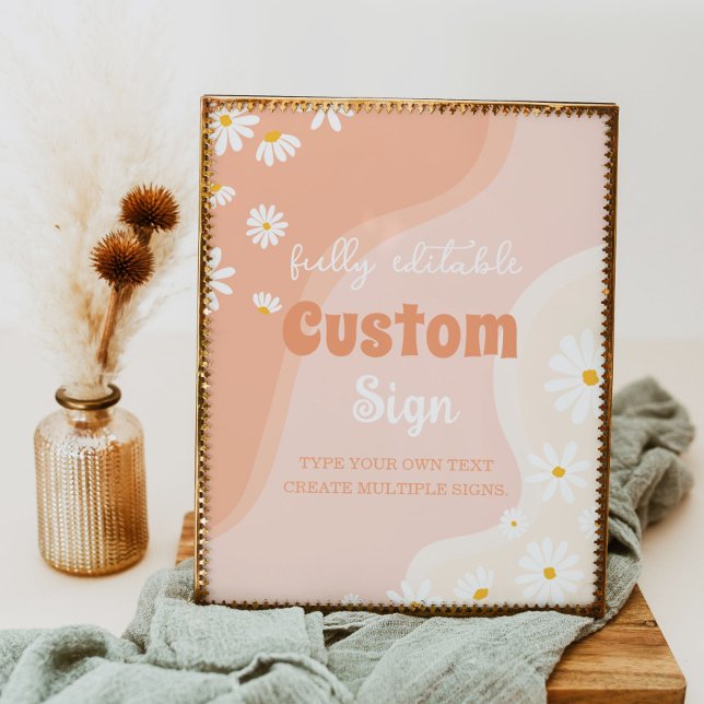 Groovy Boho Daisy Birthday Party Table Sign (Creator Uploaded)