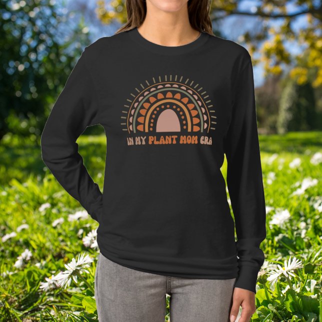 Groovy Boho Earthy Rainbow In My Plant Mom Era  T-Shirt (Creator Uploaded)