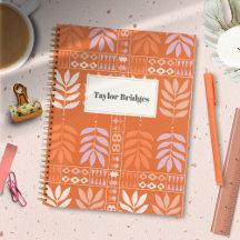 Groovy Boho Esthetic Leaves Pattern