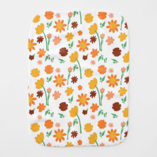 Groovy Boho Flower Fields Baby Burp Cloth