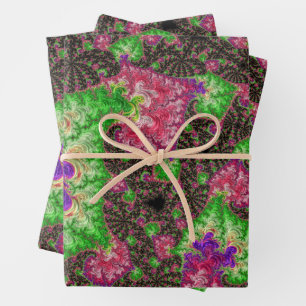 Groovy Boho Hippie Funky Spiral Fractal Art Wrapping Paper Sheets