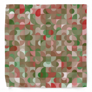 Groovy Boho Mod Retro Geometric Christmas Bandana