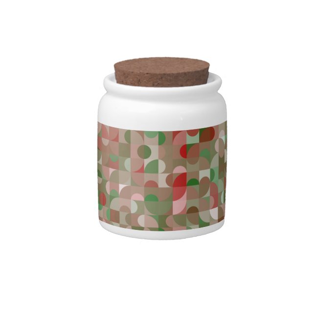 Groovy Boho Mod Retro Geometric Christmas Candy Jar (Front)