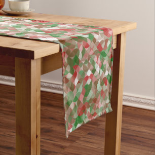 Groovy Boho Mod Retro Geometric Christmas Long Table Runner