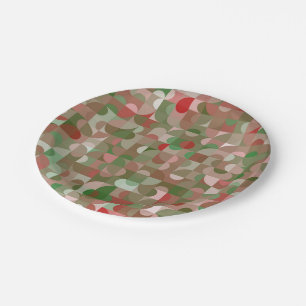 Groovy Boho Mod Retro Geometric Christmas Paper Plates