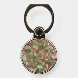 Groovy Boho Mod Retro Geometric Christmas Phone Ring Stand