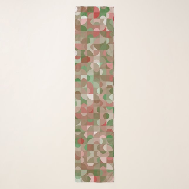 Groovy Boho Mod Retro Geometric Christmas Scarf (Front)