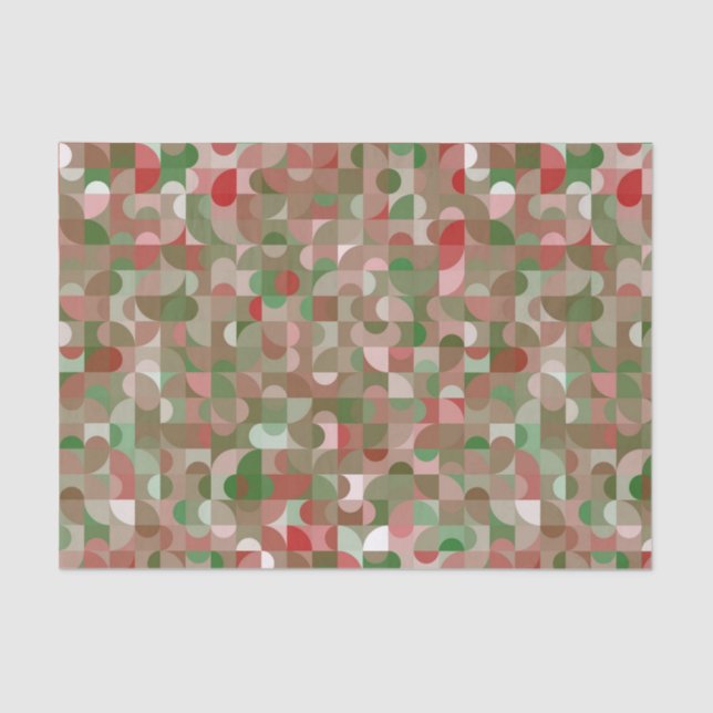 Groovy Boho Mod Retro Geometric Christmas Tissue P Paper (Front)