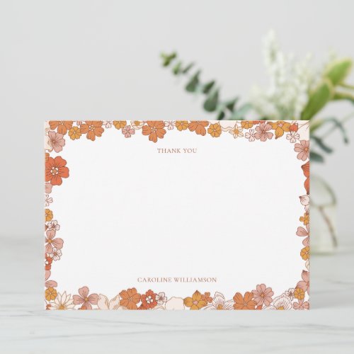 Groovy Boho Orange Floral Baby Shower Custom