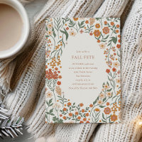 Groovy Boho Orange Wildflower Whimsy Fall Fete