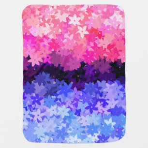 Groovy Boho Quirky Retro Floral Omnisexual Pride Baby Blanket