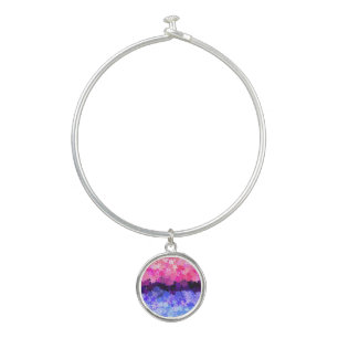 Groovy Boho Quirky Retro Floral Omnisexual Pride Bangle Bracelet