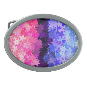 Groovy Boho Quirky Retro Floral Omnisexual Pride Belt Buckle