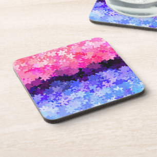Groovy Boho Quirky Retro Floral Omnisexual Pride Beverage Coaster