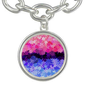 Groovy Boho Quirky Retro Floral Omnisexual Pride Bracelet