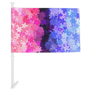 Groovy Boho Quirky Retro Floral Omnisexual Pride Car Flag
