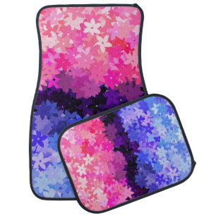 Groovy Boho Quirky Retro Floral Omnisexual Pride Car Floor Mat