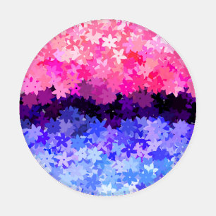Groovy Boho Quirky Retro Floral Omnisexual Pride Coaster Set