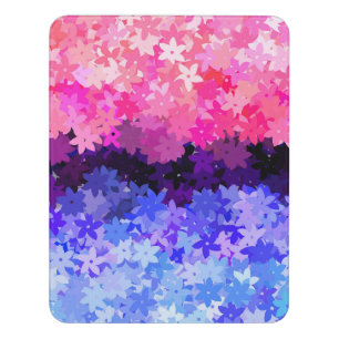 Groovy Boho Quirky Retro Floral Omnisexual Pride Door Sign
