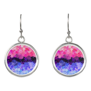 Groovy Boho Quirky Retro Floral Omnisexual Pride Earrings