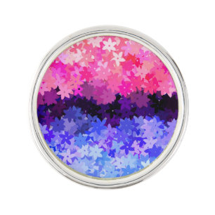 Groovy Boho Quirky Retro Floral Omnisexual Pride Lapel Pin