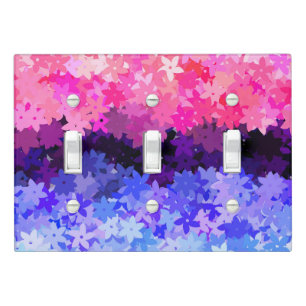 Groovy Boho Quirky Retro Floral Omnisexual Pride Light Switch Cover