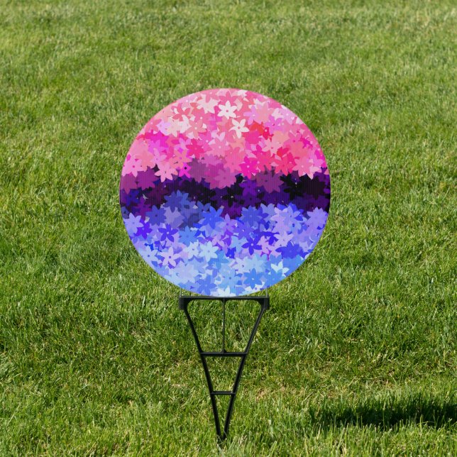 Groovy Boho Quirky Retro Floral Omnisexual Pride Sign (Insitu)