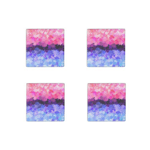 Groovy Boho Quirky Retro Floral Omnisexual Pride Stone Magnet