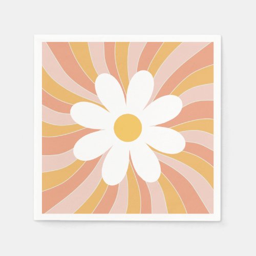 Groovy  Boho Retro Daisy Sunshine Napkins