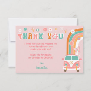 Groovy Boho Retro Hippie Thank You Notes Cards