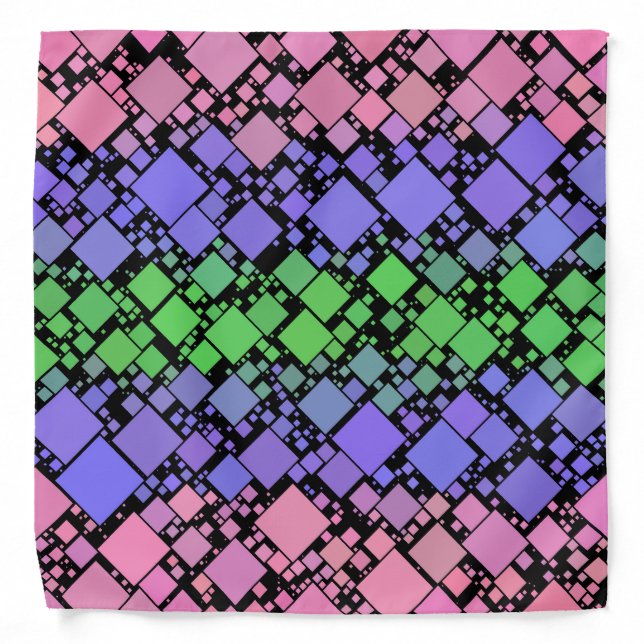 Groovy Boho Retro Mod Geometric Trigender Pride Bandana (Front)