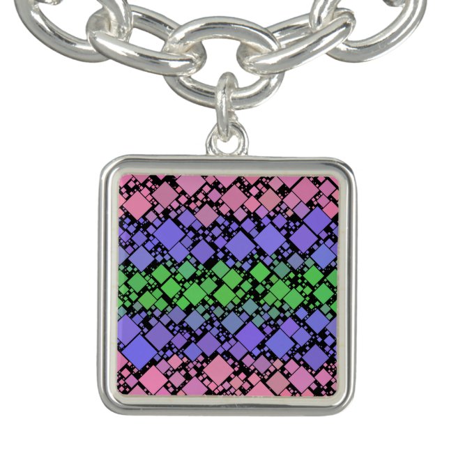 Groovy Boho Retro Mod Geometric Trigender Pride Bracelet (Design)