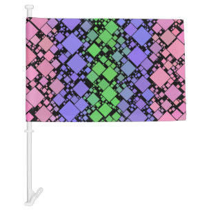 Groovy Boho Retro Mod Geometric Trigender Pride Car Flag