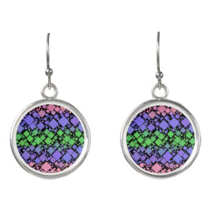 Groovy Boho Retro Mod Geometric Trigender Pride Earrings