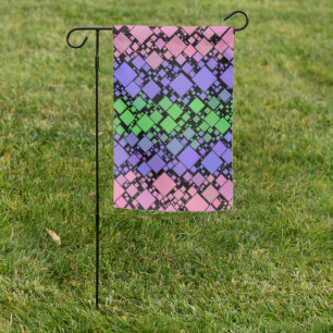 Groovy Boho Retro Mod Geometric Trigender Pride Garden Flag