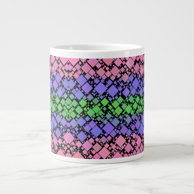 Groovy Boho Retro Mod Geometric Trigender Pride Giant Coffee Mug (Front)