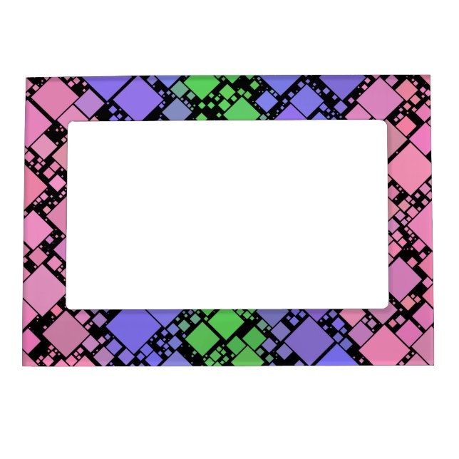 Groovy Boho Retro Mod Geometric Trigender Pride Magnetic Frame (Front)