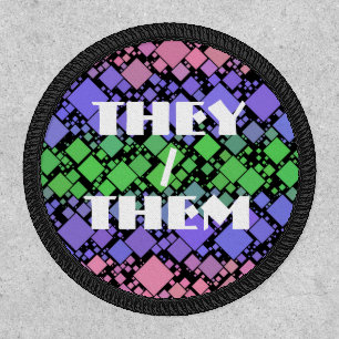 Groovy Boho Retro Mod Geometric Trigender Pride Patch