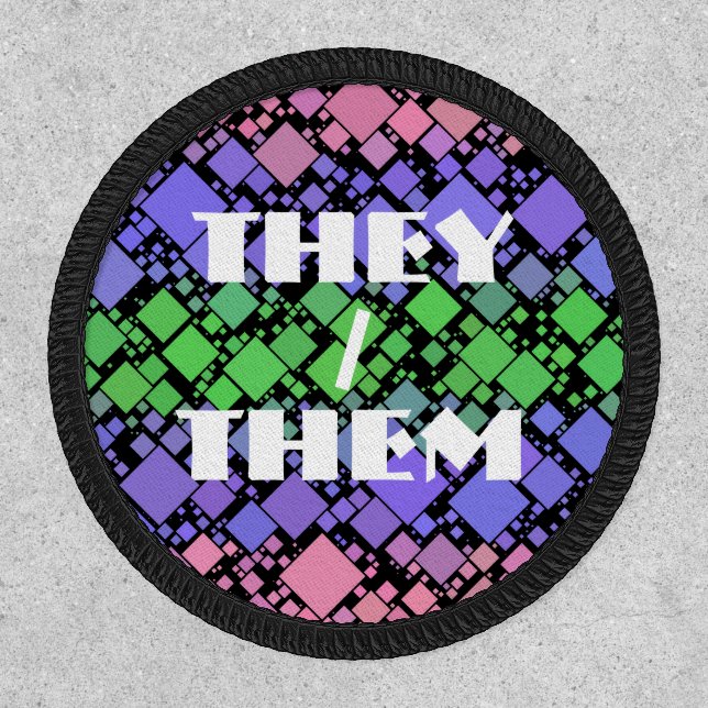 Groovy Boho Retro Mod Geometric Trigender Pride Patch (Front)