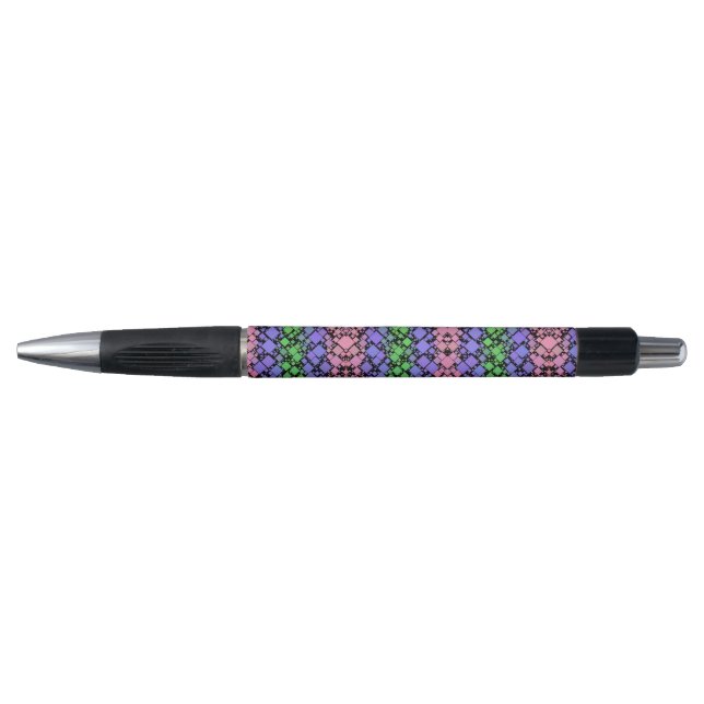 Groovy Boho Retro Mod Geometric Trigender Pride Pen (Front)