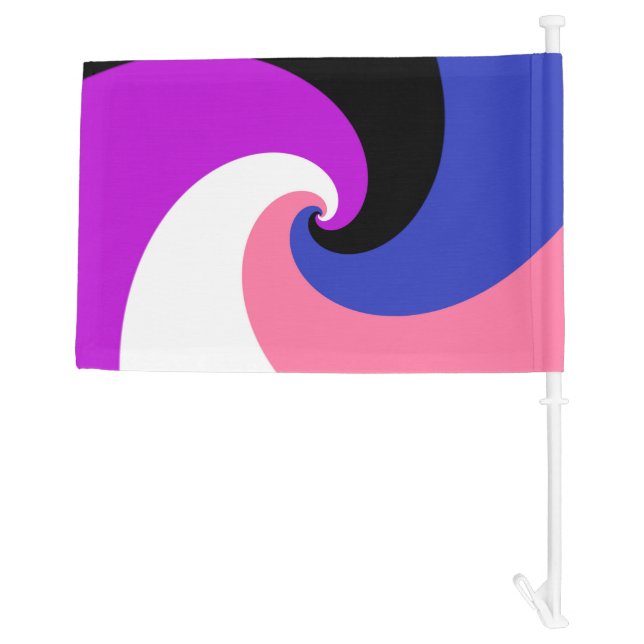 Groovy Boho Spiral Abstract Genderfluid Pride Flag (Back)