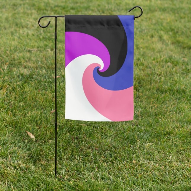 Groovy Boho Spiral Abstract Genderfluid Pride Flag (In SItu)