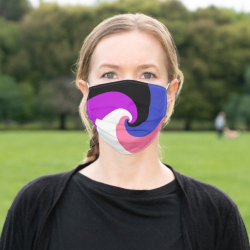 Groovy Boho Spiral Abstract Genderfluid Pride Flag Adult Cloth Face Mask