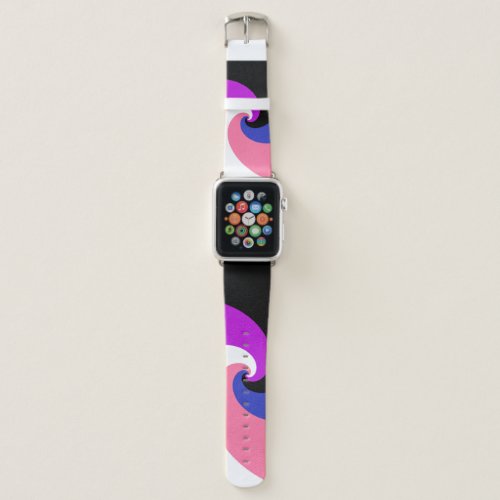 Groovy Boho Spiral Abstract Genderfluid Pride Flag Apple Watch Band