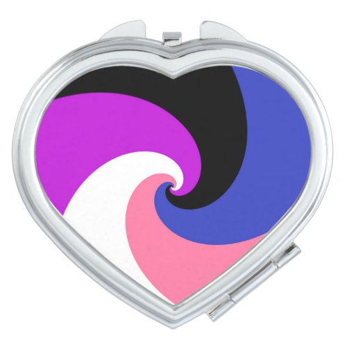 Groovy Boho Spiral Abstract Genderfluid Pride Flag Compact Mirror