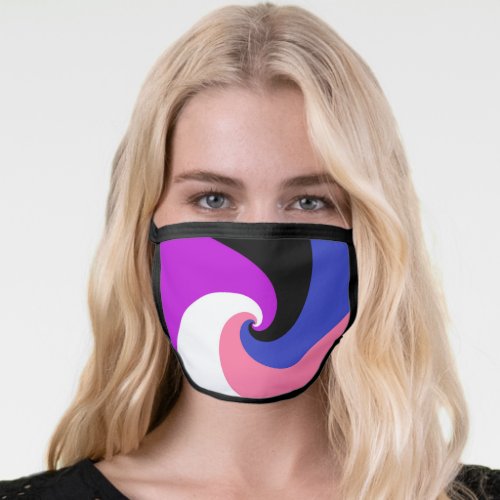 Groovy Boho Spiral Abstract Genderfluid Pride Flag Face Mask