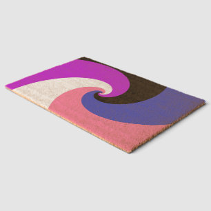 Groovy Boho Spiral Abstract Genderfluid Pride Flag Fiber Doormat